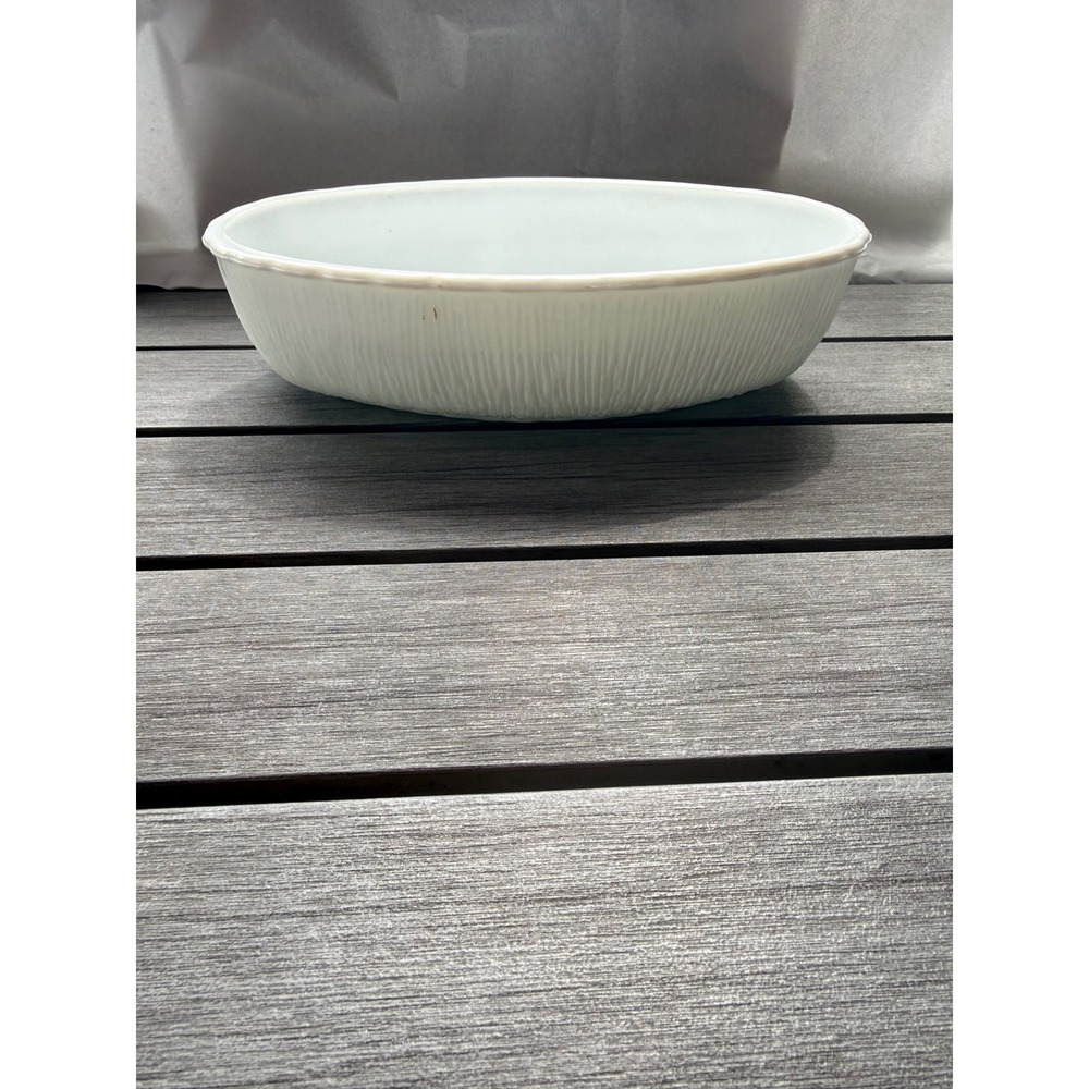 Vintage 1975 FTD Bark Textured White Opaque Milk Glass Planter/Succulent Bowl